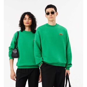 Lacoste Mens Loose Fit Badge Accent Fleece Sweatshirt In Green Cotton - Size Small