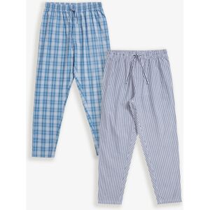 Threadbare Mens 2-Pack Cotton Poplin Lounge Pants - Multicolour - Size X-Large
