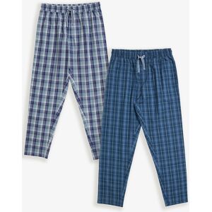 Threadbare Mens 2-Pack Cotton Poplin Check Lounge Pants - Multicolour - Size X-Large