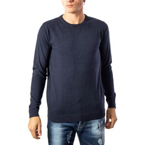 Jack & Jones Mens Crew Neck Knitted Jumper 12132048 - Blue Cotton - Size X-Large