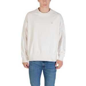 Calvin Klein Jeans Mens Round Neck Long Sleeve Sweatshirt - White Cotton - Size X-Large