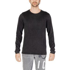 Jack & Jones Mens Crew Neck Knitted Jumper - Black Cotton - Size Medium
