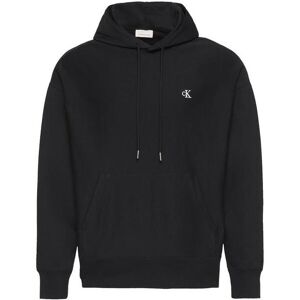 Calvin Klein Jeans Mens Hooded Sweatshirt With Front Pockets - Black Cotton - Size Medium