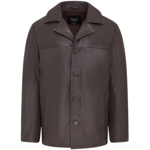 Infinity Leather Mens Brown 4 Button Italian Blazer Jacket - Loxton Lamb Leather - Size Small