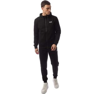 Ea7 Mens Emporio Armani Core Identity Full-Zip Tracksuit In Black Cotton - Size Medium