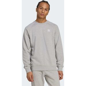 Adidas Originals Mens Trefoil Essentials French Terry Crew Sweatshirt - Light Grey Cotton - Size X-Small