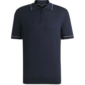 Hugo Boss Black Mens H-Jiovanotto Half Zip Polo Shirt Dark Blue - Navy - Size Large