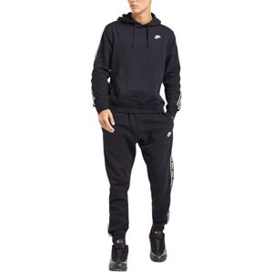 Nike Fb7296 Mens Tracksuit Aries Club Tape Pullover Fleece Hoodie Sports - Black Cotton - Size Medium