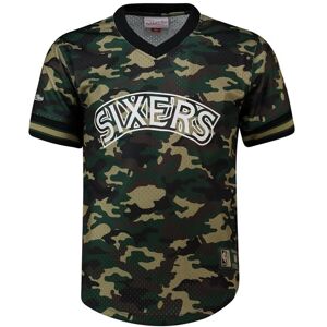 Mitchell & Ness Nba Philadelphia 76ers Mens Camo Mesh T-Shirt - Green - Size X-Large Mitchell & Ness Nba Philadelphia 76ers Mens Camo Mesh T-Shirt - Green - Size X-Large