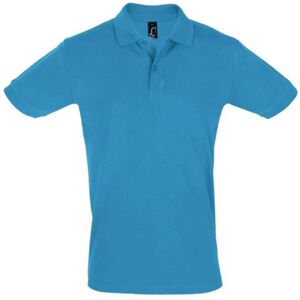 Sols Mens Perfect Pique Short Sleeve Polo Shirt (Aqua) - Navy Cotton - Size Medium Sols Mens Perfect Pique Short Sleeve Polo Shirt (Aqua) - Navy Cotton - Size Medium