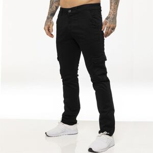 Enzo Mens Cargo Combat Chinos - Black Cotton - Size 38w/32l Enzo Mens Cargo Combat Chinos - Black Cotton - Size 38w/32l