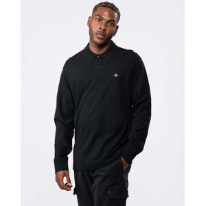 Gant Mens Regular Fit Long Sleeve Shield Logo Pique Rugger - Black Cotton - Size Large Gant Mens Regular Fit Long Sleeve Shield Logo Pique Rugger - Black Cotton - Size Large