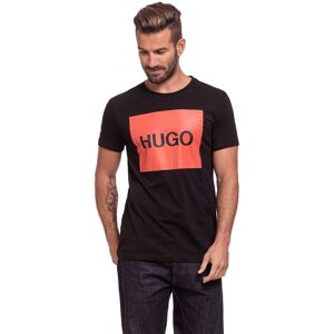Hugo Boss Mens Red Logo Sustainable T-Shirt - Black Material_cotton - Size Large Hugo Boss Mens Red Logo Sustainable T-Shirt - Black Material_cotton - Size Large