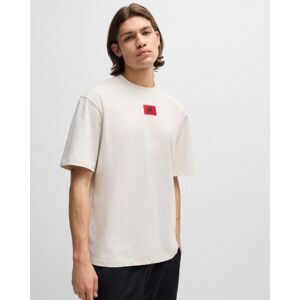 Hugo X Rb Drambok Mens Relaxed Fit T-Shirt With Signature Bull Motif - Cream - Size X-Large Hugo X Rb Drambok Mens Relaxed Fit T-Shirt With Signature Bull Motif - Cream - Size X-Large