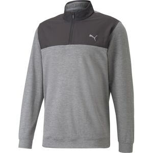 Puma Mens Cloudspun Colourblock Quarter-Zip Golf Sweatshirt - Grey - Size Large Puma Mens Cloudspun Colourblock Quarter-Zip Golf Sweatshirt - Grey - Size Large