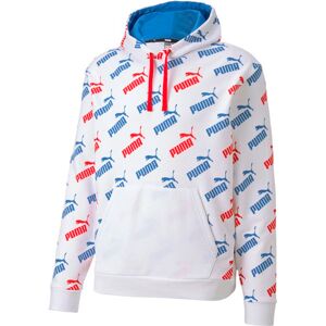 Puma Graphic Logo Long Sleeve Pullover White Aop Mens Hoodie 582795 62 Cotton - Size X-Small Puma Graphic Logo Long Sleeve Pullover White Aop Mens Hoodie 582795 62 Cotton - Size X-Small
