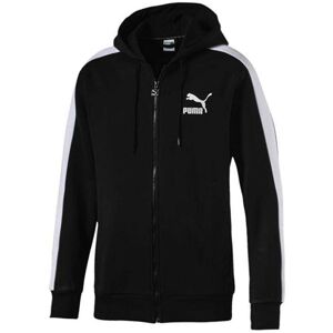 Puma Classics Logo T7 Mens Hoodie Full Zip Long Sleeved Cardigan Black 576342 01 Textile - Size Small Puma Classics Logo T7 Mens Hoodie Full Zip Long Sleeved Cardigan Black 576342 01 Textile - Size Small