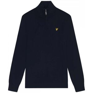 Lyle & Scott Cotton Merino Mens Quarter Zip Jumper - Dark Navy Material_cotton - Size X-Large Lyle & Scott Cotton Merino Mens Quarter Zip Jumper - Dark Navy Material_cotton - Size X-Large