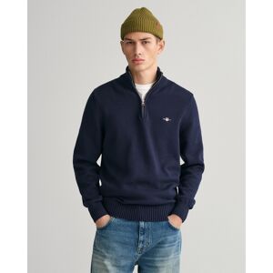 Gant Mens Casual Cotton Half Zip Jumper - Navy - Size Medium Gant Mens Casual Cotton Half Zip Jumper - Navy - Size Medium