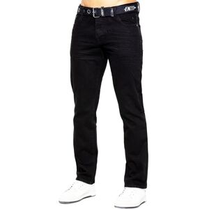 Enzo Mens Denim Straight Fit Jeans - Black Cotton - Size 42w/30l Enzo Mens Denim Straight Fit Jeans - Black Cotton - Size 42w/30l