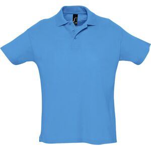 Sols Mens Summer Ii Pique Short Sleeve Polo Shirt (Aqua) - Navy Cotton - Size X-Small Sols Mens Summer Ii Pique Short Sleeve Polo Shirt (Aqua) - Navy Cotton - Size X-Small