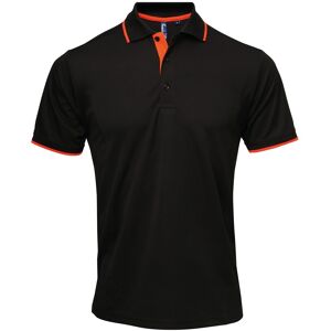 Premier Mens Contrast Coolchecker Polo Shirt (Black/orange) - Size 4xl Premier Mens Contrast Coolchecker Polo Shirt (Black/orange) - Size 4xl