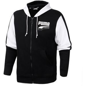 Puma Long Sleeve Zip Up Black White Mens Hooded Track Jacket - Jacket Puma Long Sleeve Zip Up Black White Mens Hooded Track Jacket - Jacket