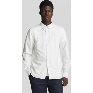 Lyle & Scott Tonal Eagle Mens Plain Oxford Shirt - White Cotton - Size Large Lyle & Scott Tonal Eagle Mens Plain Oxford Shirt - White Cotton - Size Large