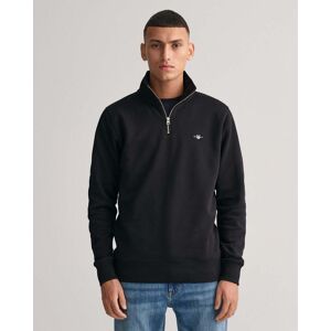 Gant Mens Regular Fit Shield Logo Half Zip Sweatshirt - Black - Size Medium Gant Mens Regular Fit Shield Logo Half Zip Sweatshirt - Black - Size Medium