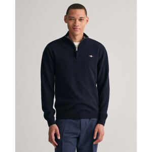 Gant Mens Superfine Lambswool Half Zip Cardigan - Marine - Size Small Gant Mens Superfine Lambswool Half Zip Cardigan - Marine - Size Small