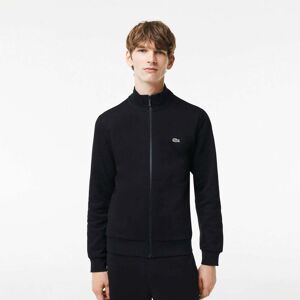 Lacoste Regular Fit Brushed Fleece Mens Sweatshirt With Zipper - Black Cotton - Size Medium Lacoste Regular Fit Brushed Fleece Mens Sweatshirt With Zipper - Black Cotton - Size Medium