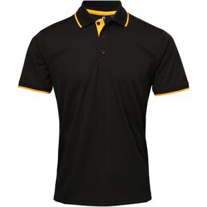 Premier Mens Contrast Coolchecker Polo Shirt (Black/sunflower) - Size 4xl Premier Mens Contrast Coolchecker Polo Shirt (Black/sunflower) - Size 4xl