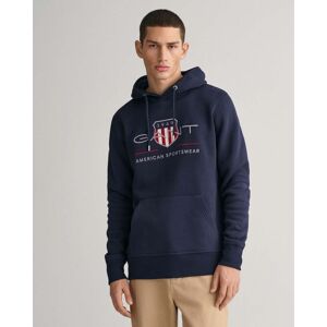 Gant Mens Regular Fit Archive Shield Pullover Hoodie - Blue - Size Large Gant Mens Regular Fit Archive Shield Pullover Hoodie - Blue - Size Large