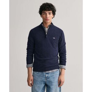 Gant Mens Superfine Lambswool Half Zip Cardigan - Navy - Size X-Large Gant Mens Superfine Lambswool Half Zip Cardigan - Navy - Size X-Large