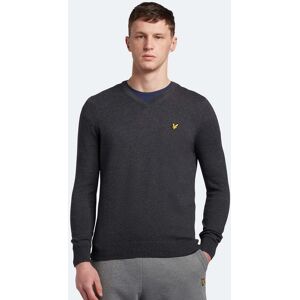 Lyle & Scott Mens Cotton Merino V Neck Jumper In Grey Wool - Size X-Small Lyle & Scott Mens Cotton Merino V Neck Jumper In Grey Wool - Size X-Small