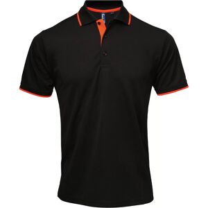Premier Mens Coolchecker Contrast Pique Polo Shirt (Black/orange) - Size 4xl Premier Mens Coolchecker Contrast Pique Polo Shirt (Black/orange) - Size 4xl