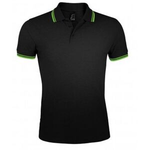 Sols Mens Pasadena Tipped Short Sleeve Pique Polo Shirt (Black/lime) Cotton - Size Small Sols Mens Pasadena Tipped Short Sleeve Pique Polo Shirt (Black/lime) Cotton - Size Small
