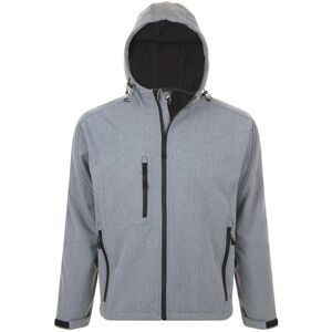 Sols Mens Replay Hooded Soft Shell Jacket (Breathable, Windproof And Water Resistant) (Grey Marl) - Size 3xl Sols Mens Replay Hooded Soft Shell Jacket (Breathable, Windproof And Water Resistant) (Grey Marl) - Size 3xl
