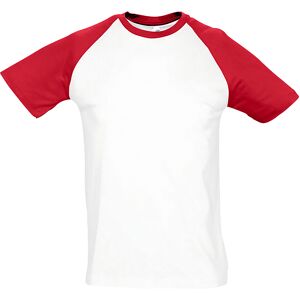 Sols Mens Funky Contrast Short Sleeve T-Shirt (White/red) Cotton - Size 2xl Sols Mens Funky Contrast Short Sleeve T-Shirt (White/red) Cotton - Size 2xl