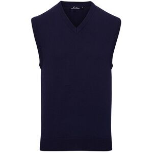 Premier Mens Knitted Sleeveless Sweater Vest (Navy) - Size Medium Premier Mens Knitted Sleeveless Sweater Vest (Navy) - Size Medium