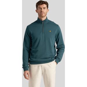 Lyle & Scott Mens Loopback 1/4 Zip Sweatshirt In Green Cotton - Size Small Lyle & Scott Mens Loopback 1/4 Zip Sweatshirt In Green Cotton - Size Small