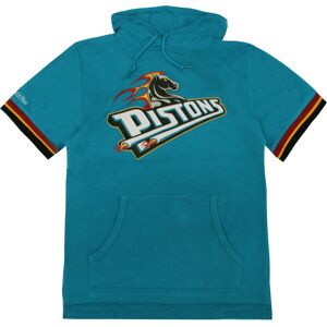 Mitchell & Ness Detroit Pistons Nba French Terry Mens Hooded T-Shirt - Turquoise Cotton - Size X-Small Mitchell & Ness Detroit Pistons Nba French Terry Mens Hooded T-Shirt - Turquoise Cotton - Size X-Small