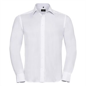 Russell Athletic Collection Mens Long Sleeve Ultimate Non-Iron Shirt (White) Cotton - Size 16 Inch Russell Athletic Collection Mens Long Sleeve Ultimate Non-Iron Shirt (White) Cotton - Size 16 Inch