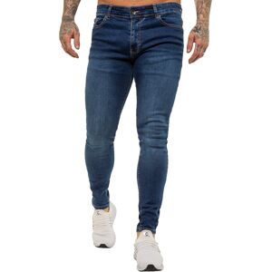 Enzo Mens Skinny Super Stretch Denim Jeans - Blue Cotton - Size 42w/30l Enzo Mens Skinny Super Stretch Denim Jeans - Blue Cotton - Size 42w/30l