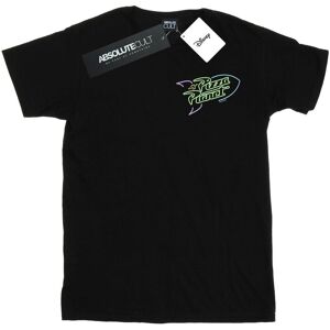 Disney Mens Toy Story Neon Pizza Planet Breast Print T-Shirt (Black) Cotton - Size Medium Disney Mens Toy Story Neon Pizza Planet Breast Print T-Shirt (Black) Cotton - Size Medium
