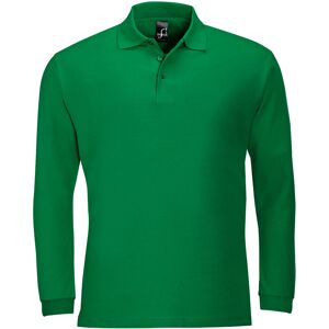 Sols Mens Winter Ii Long Sleeve Pique Cotton Polo Shirt (Kelly) - Green - Size Medium Sols Mens Winter Ii Long Sleeve Pique Cotton Polo Shirt (Kelly) - Green - Size Medium