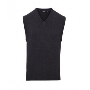 Premier Mens Sleeveless Cotton Acrylic V Neck Sweater (Charcoal) - Size X-Large Premier Mens Sleeveless Cotton Acrylic V Neck Sweater (Charcoal) - Size X-Large