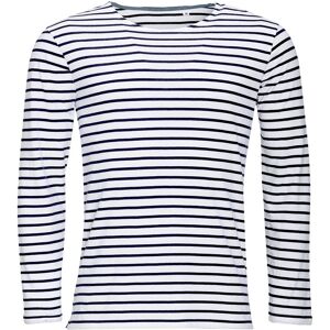 Sols Mens Marine Long Sleeve Stripe T-Shirt (White/navy) Cotton - Size 2xl Sols Mens Marine Long Sleeve Stripe T-Shirt (White/navy) Cotton - Size 2xl