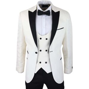 Truclothing Mens Beige Tuxedo Blazer Waistcoat Brocade Ivory Satin Paisley Dinner Jacket - Cream - Size 44 (Chest) Truclothing Mens Beige Tuxedo Blazer Waistcoat Brocade Ivory Satin Paisley Dinner Jacket - Cream - Size 44 (Chest)
