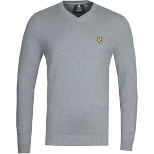 Lyle & Scott Mens V-Neck Merino Cotton Grey Marl Sweater - Size Small Lyle & Scott Mens V-Neck Merino Cotton Grey Marl Sweater - Size Small
